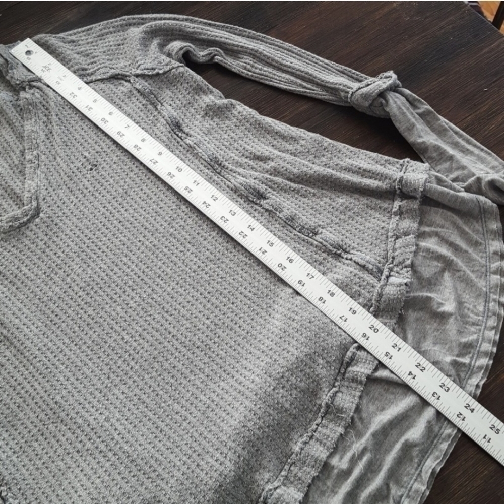 Free People Laguna waffle knit long sleeve top grey - Picture 8 of 8